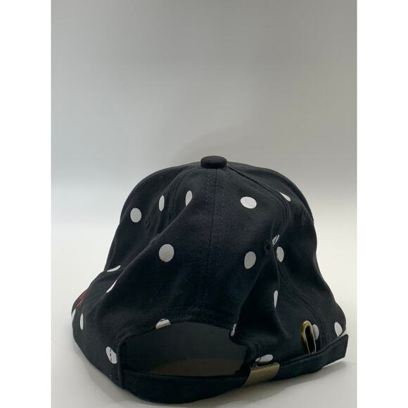 UNBRANDED Men's Black/White/Red Embroidered Logo Polka Dot Adjustable Hat OS - Picture 5 of 7
